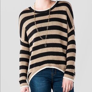 Francesca’s - Quinn Hi-Lo Striped Knit Sweater